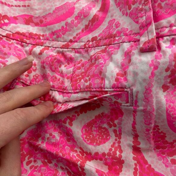 Lilly Pulitzer Pink White Paisley Walsh Chino Short summer, vacation womens 2 - Picture 5 of 6